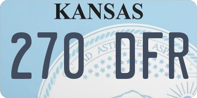KS license plate 270DFR
