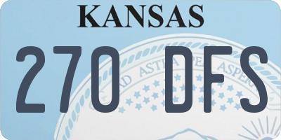 KS license plate 270DFS