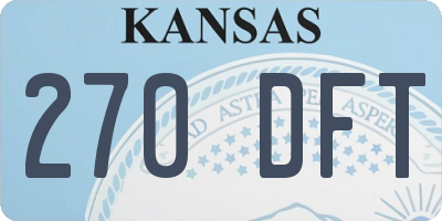 KS license plate 270DFT
