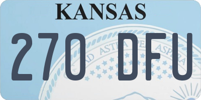 KS license plate 270DFU