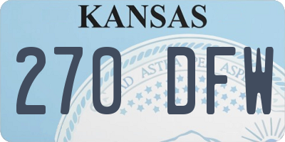KS license plate 270DFW
