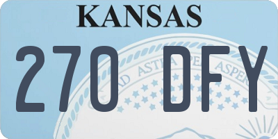 KS license plate 270DFY