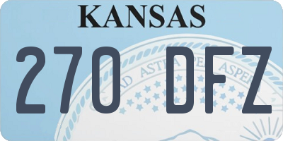 KS license plate 270DFZ
