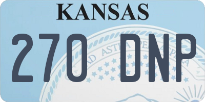 KS license plate 270DNP
