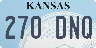 KS license plate 270DNQ