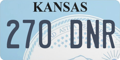KS license plate 270DNR