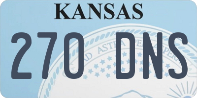 KS license plate 270DNS