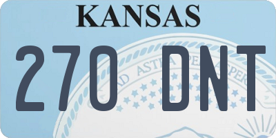 KS license plate 270DNT