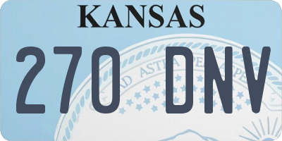 KS license plate 270DNV