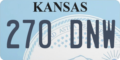 KS license plate 270DNW
