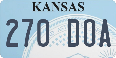 KS license plate 270DOA