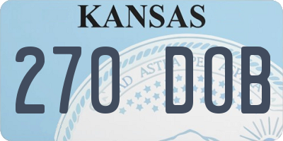 KS license plate 270DOB