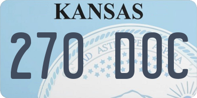 KS license plate 270DOC