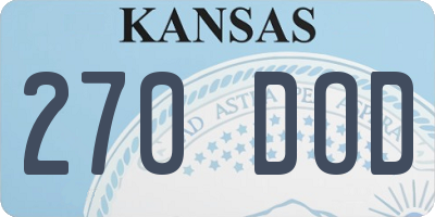 KS license plate 270DOD