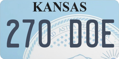 KS license plate 270DOE