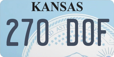 KS license plate 270DOF
