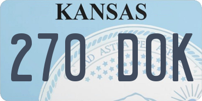 KS license plate 270DOK