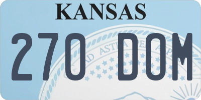 KS license plate 270DOM