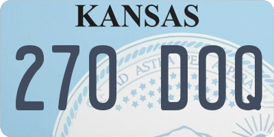 KS license plate 270DOQ