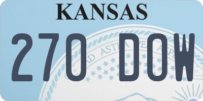 KS license plate 270DOW