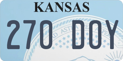 KS license plate 270DOY