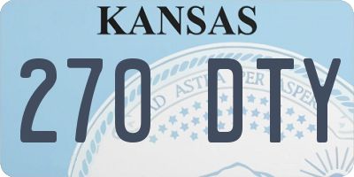 KS license plate 270DTY
