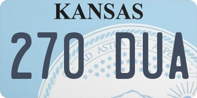 KS license plate 270DUA