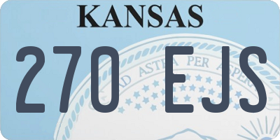 KS license plate 270EJS