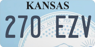 KS license plate 270EZV