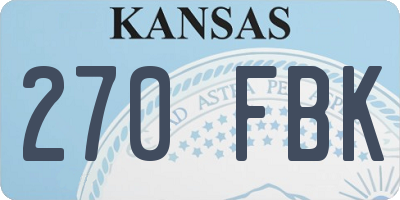 KS license plate 270FBK