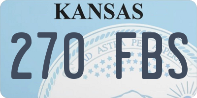 KS license plate 270FBS