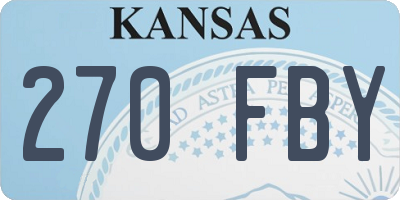 KS license plate 270FBY
