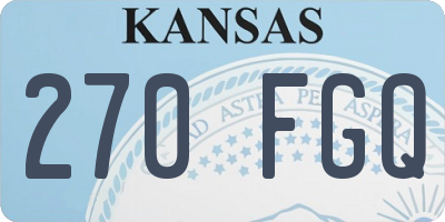 KS license plate 270FGQ