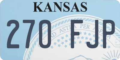KS license plate 270FJP