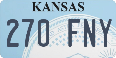 KS license plate 270FNY