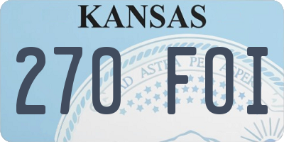 KS license plate 270FOI