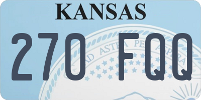 KS license plate 270FQQ