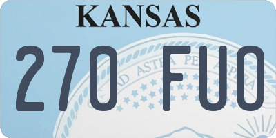 KS license plate 270FUO