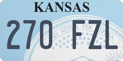 KS license plate 270FZL