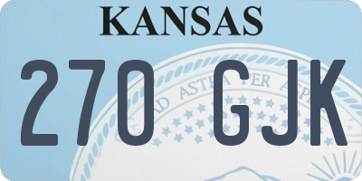 KS license plate 270GJK