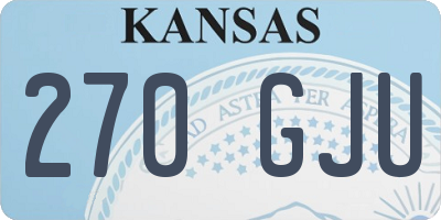 KS license plate 270GJU