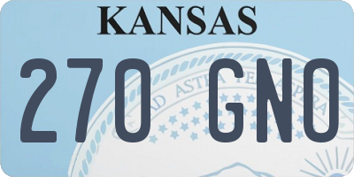 KS license plate 270GNO