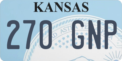 KS license plate 270GNP