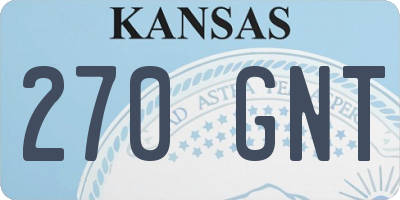 KS license plate 270GNT