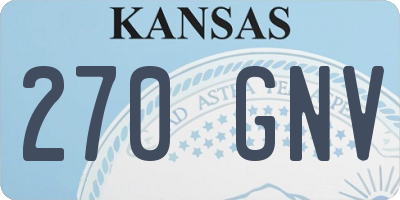 KS license plate 270GNV