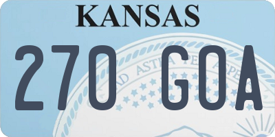 KS license plate 270GOA