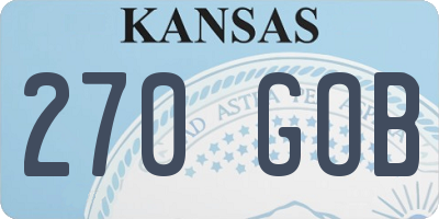 KS license plate 270GOB