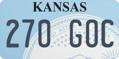 KS license plate 270GOC