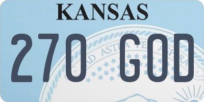 KS license plate 270GOD