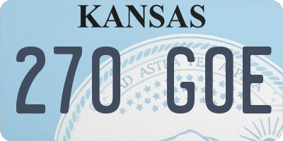 KS license plate 270GOE